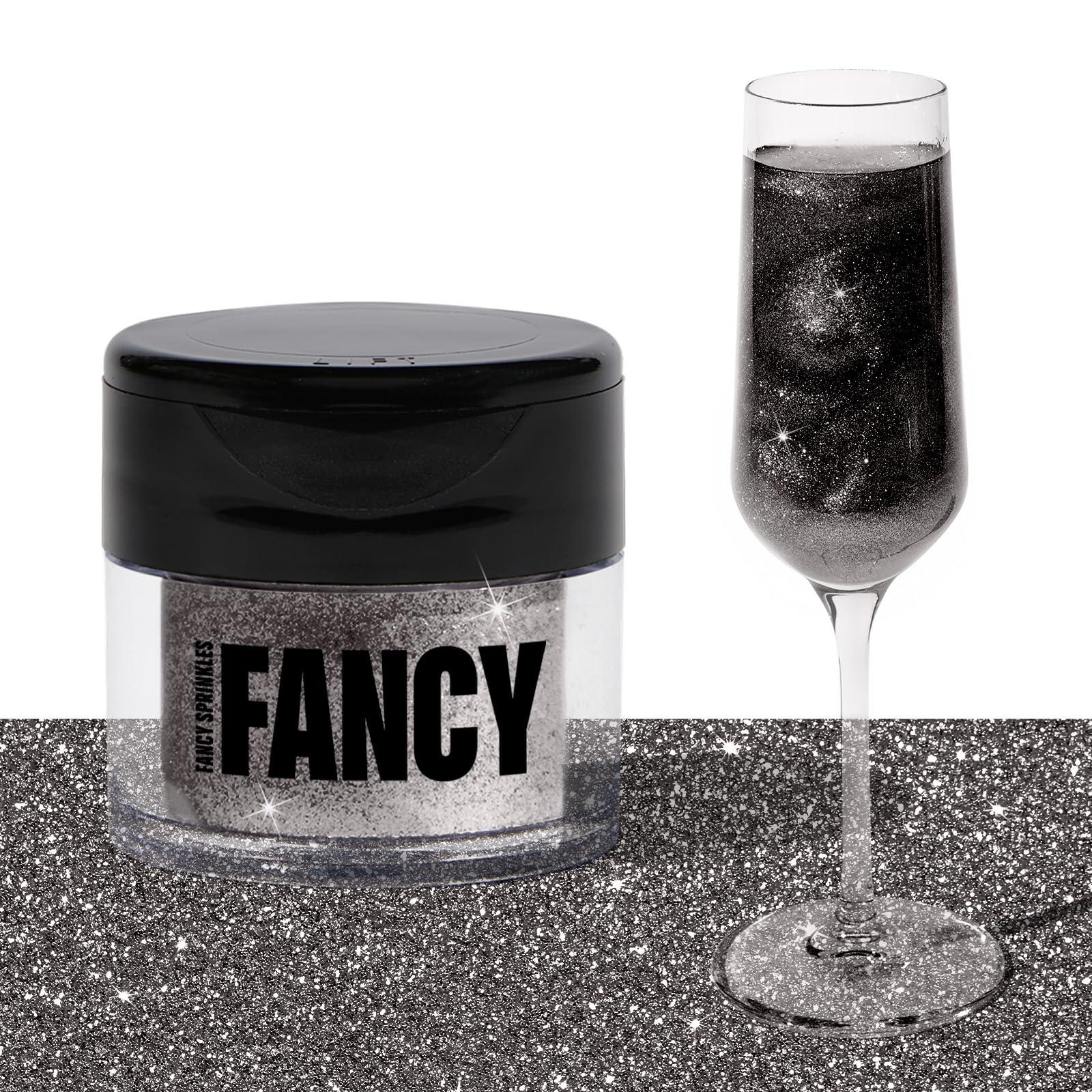Fancy Sprinkles Fancy Sprinkles Onyx Black Premium Edible Glitter, 100% Edible Glitter for Sparkling Food & Drinks No Taste or Texture (4gm)