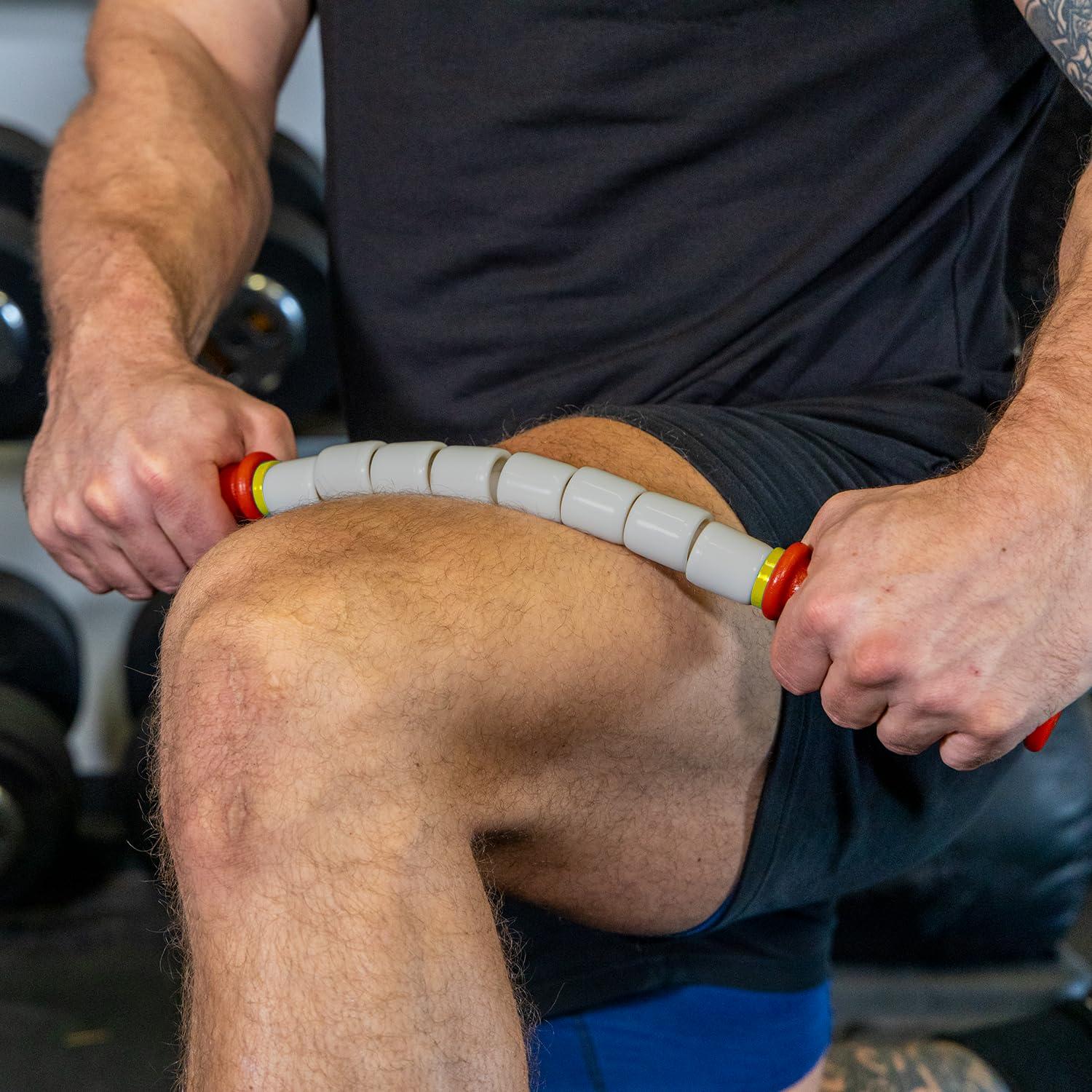 Nine for Nine Massage Stick 18\" Flexible Handheld Spindle Massage Roller (Will Contour to Any Muscle) - Full Body Muscle Recovery & Myofascial Release (Medium - 18\" Massage Stick)