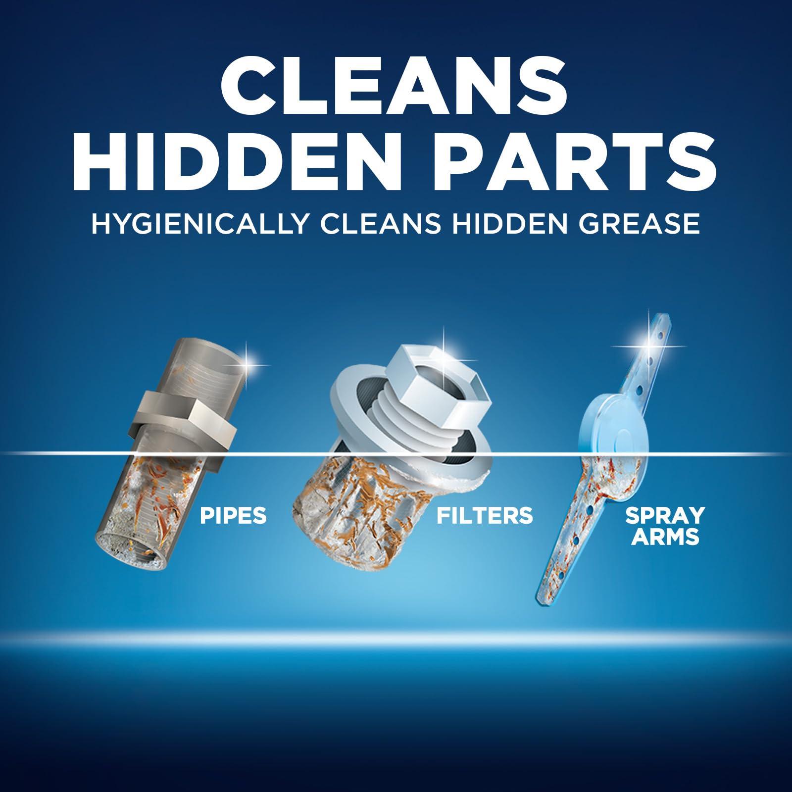 Finish Finish Dishwasher Cleaner Tablets, 12 count, Hygienically Cleans Hidden Grease, Use in Normal Cycle, Lemon Scented, 12 Month Supply