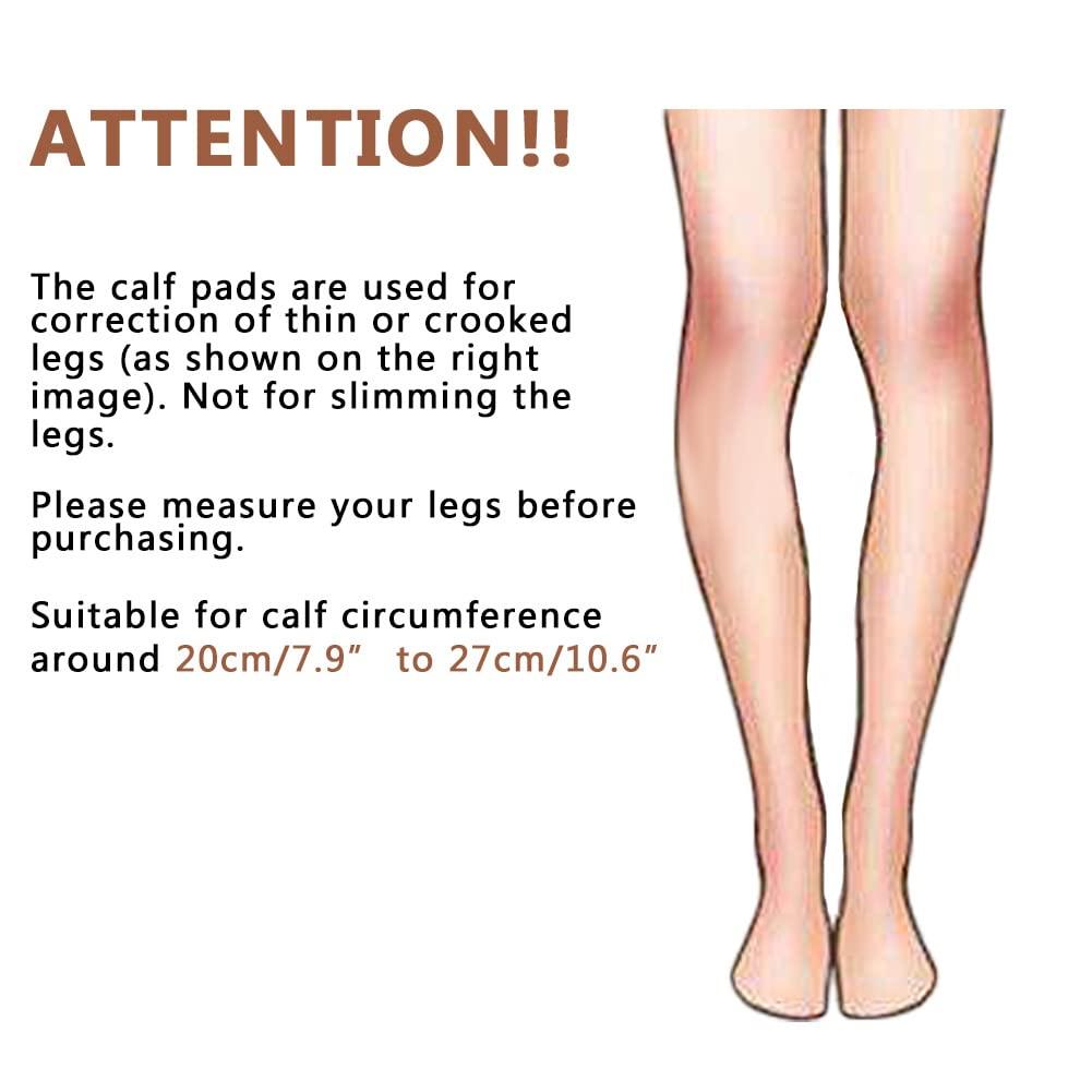 Liifun Liifun Silicone Calf Pads Leg Onlays Calf Corrector for Bow Skinny Legs Cover Birthmark Scars Tattoo (0.39in thickness a pair, Beige)