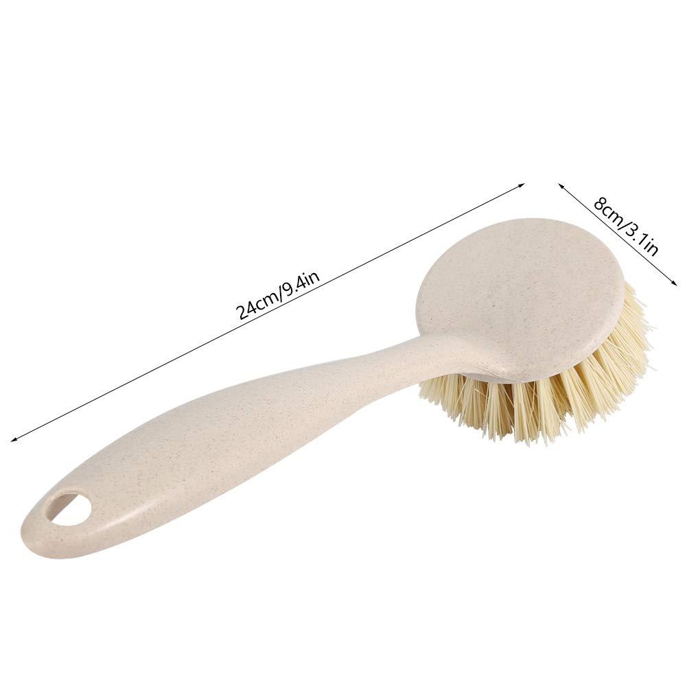 plplaaoo Dish Brush with Handle,Dish Scrub Brush,Kitchen Brushes for Dishes,Durable PP Kitchen Scrub Brush with Handle & Hanging Hole,Multipurpose Long Handle Dish Cleaning Brush for Pots,Pans,Sink