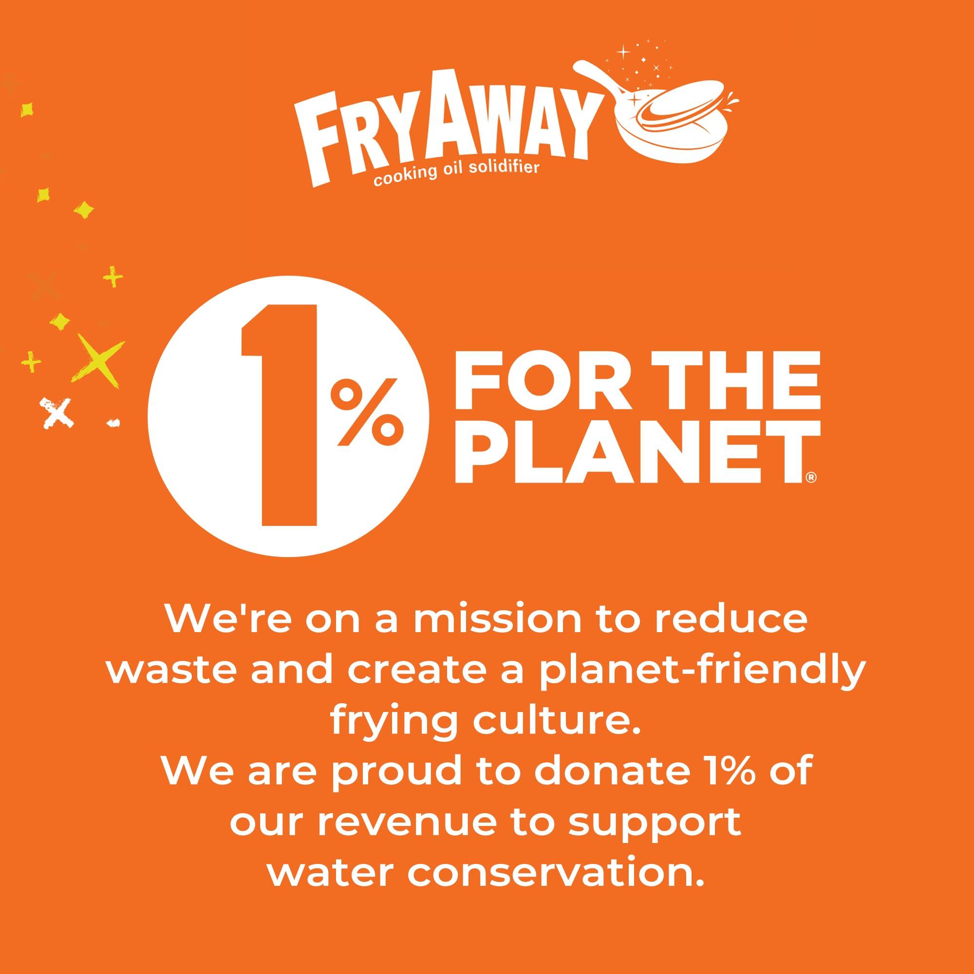 FryAway FryAway Deep Fry Cooking Oil Solidifier, As Seen on Shark Tank, Solidifies 1 Gallon of Oil - Plant-Based Powder, Transforms Oil to Solid, Mess-Free Cleanup and Disposal - Easy to Use, Made in US, Kosher.