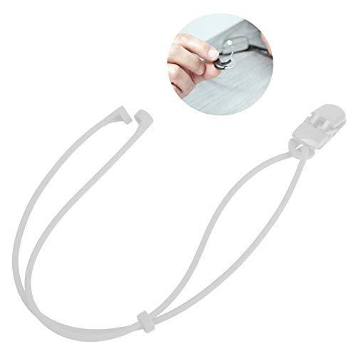 Zyyini Anti Lost Rope Plastic Practical Hearing Aid, BTE Hearing Aid Clip Rope Silicone Elastic Anti Loss Safety Lanyard for Children(White)