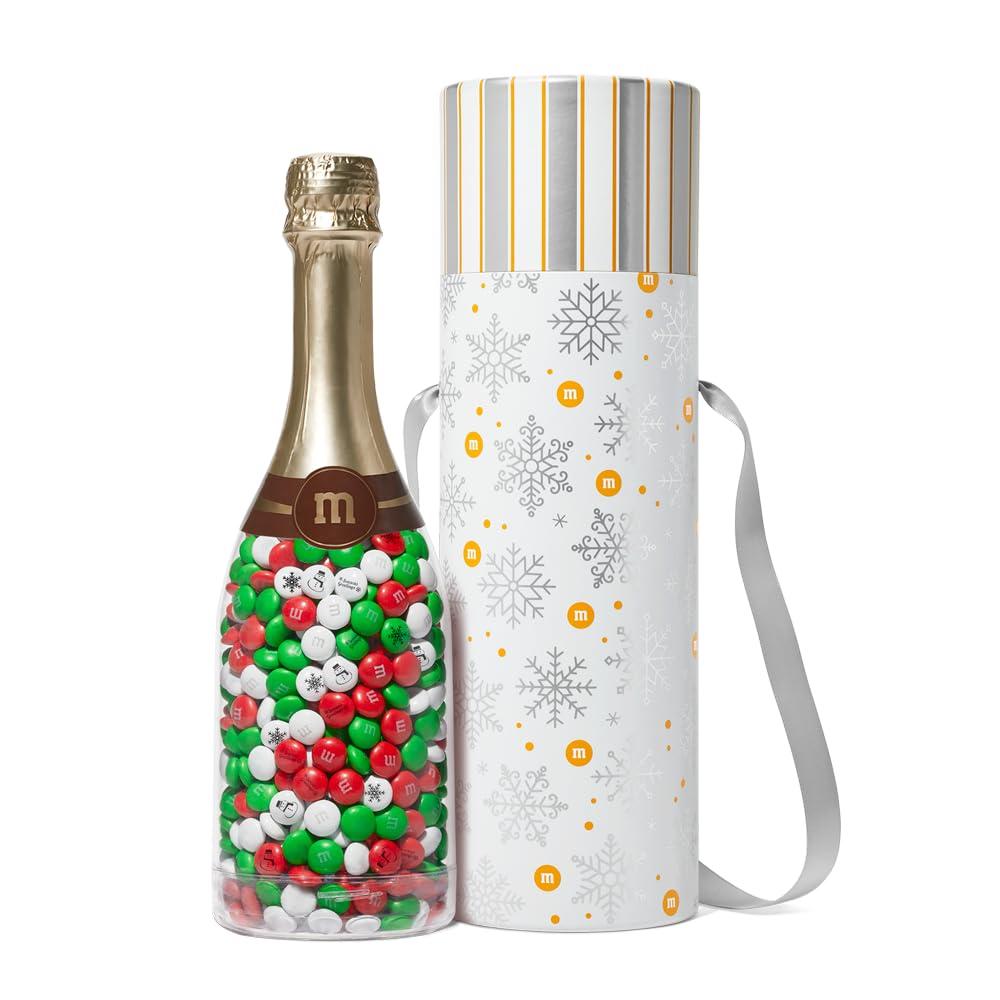 M&M\'S WORLD M&MS Holiday Gift Bottle in Snowflake Tube, Unique Holiday Gift filled with Pre-Designed M&MS Holiday Candies