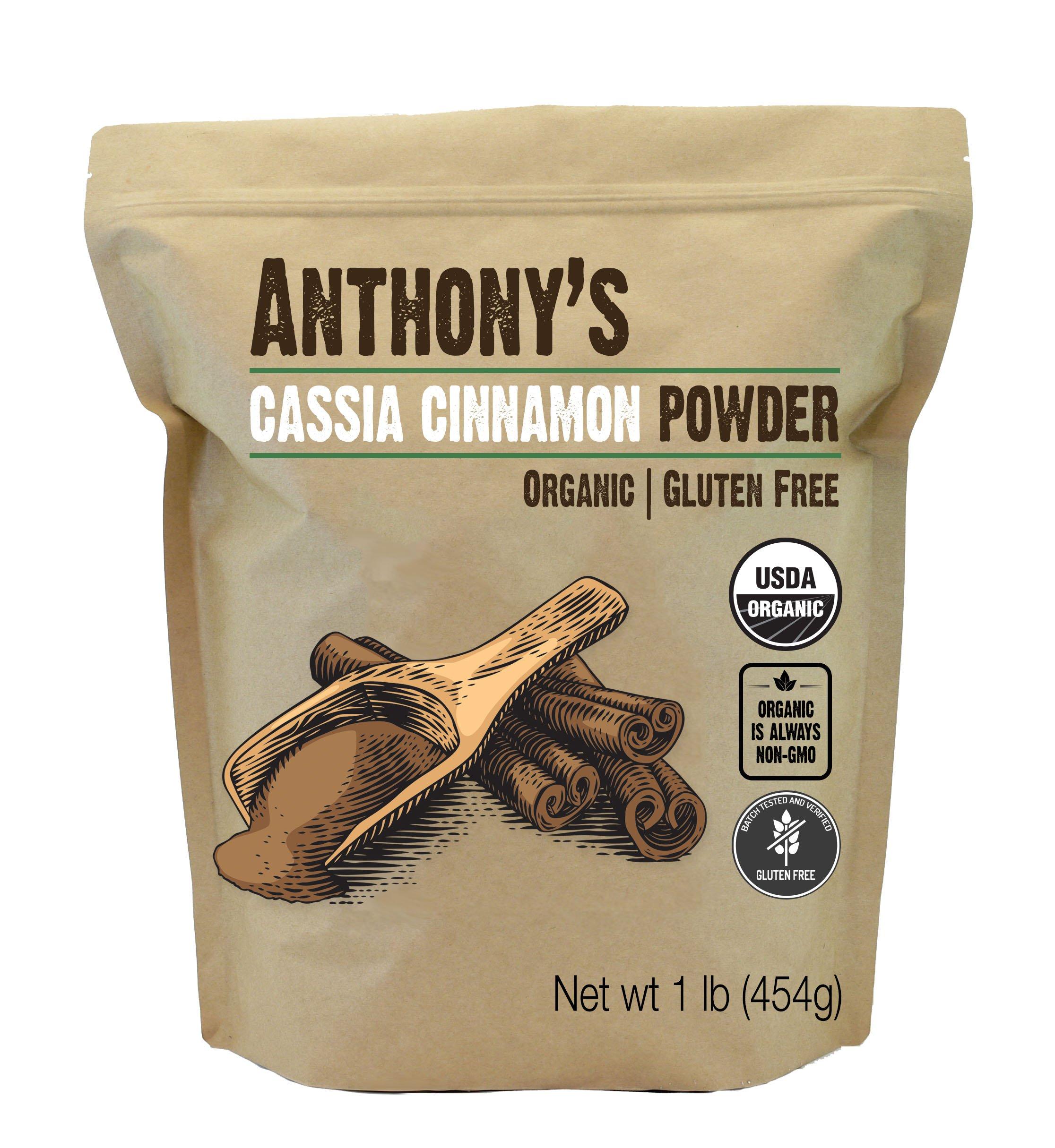 Anthony's Anthony's Organic Cassia Cinnamon Powder, 1 lb, Ground, Gluten Free, Non GMO, Non Irradiated, Keto Friendly
