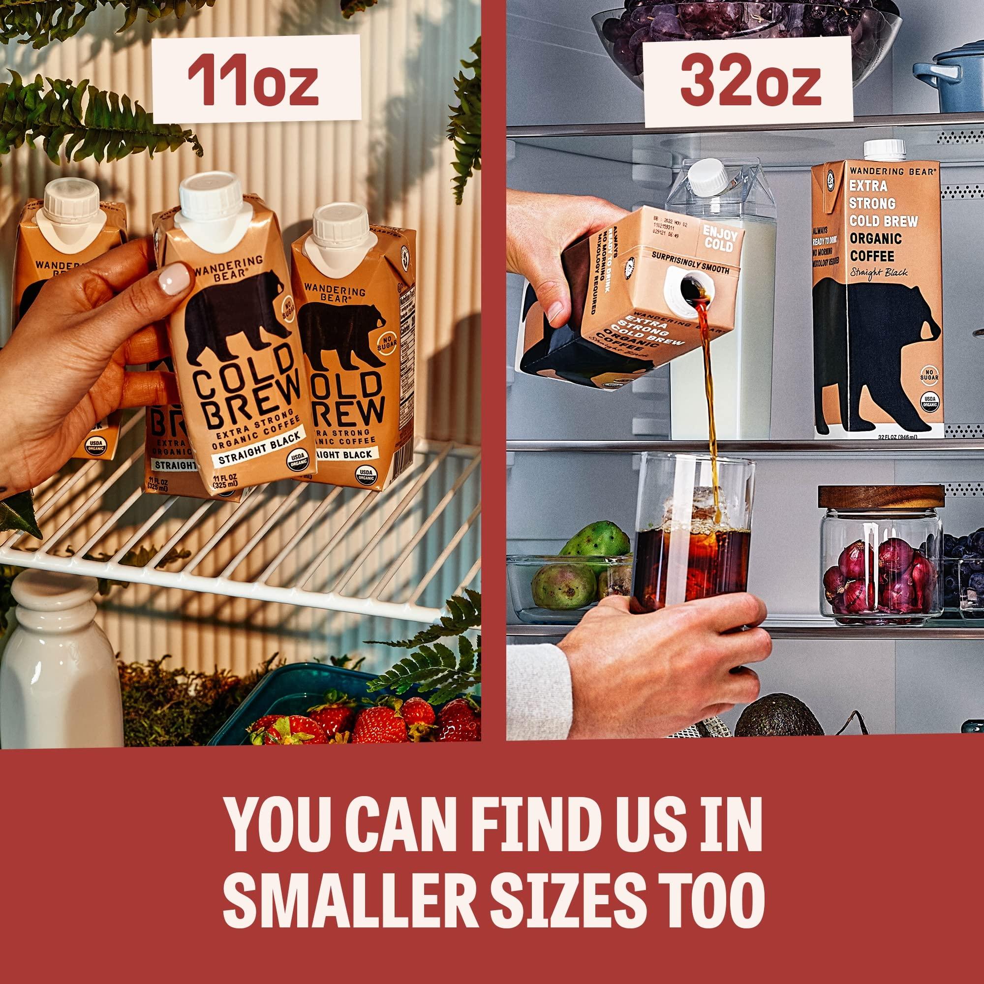 Wandering Bear Wandering Bear Organic Mocha Cold Brew Coffee On Tap, 96 fl oz - Extra Strong, Smooth, Unsweetened, Shelf-Stable, and Ready to Drink Iced Coffee, Cold Brewed Coffee, Cold Coffee