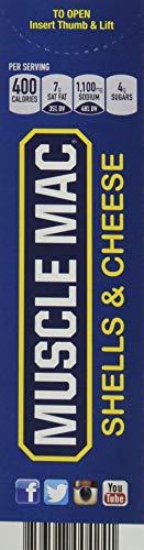 MUSCLE MAC MUSCLE MAC Deluxe Shells & Cheese, Cheddar, 11 Ounce (Pack of 12),Yellow,QP002
