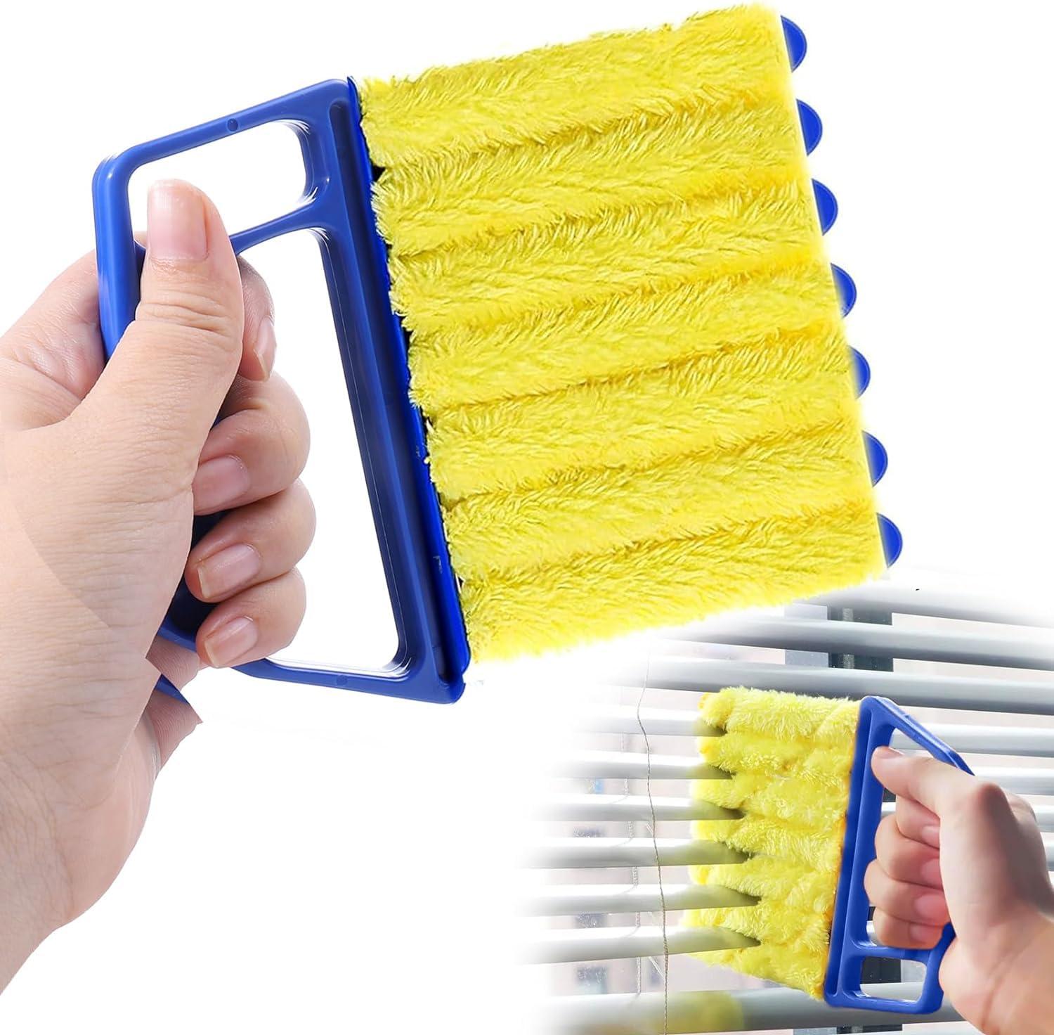 Lazynice Louver Curtain Cleaning Brush Cleaner, Detachable Blinds Window Cleaning Scrub Brush Vent Brush, Household Dust Brush for Window Blind Clean 6 Blinds at Once