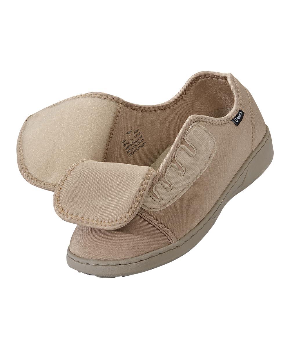 Silvert's Adaptive Clothing & Footwear Silvert's Adaptive Clothing & Footwear Women’s Ultra Comfort Flex Neoprene Extra Wide Shoes for Seniors - Beige 7