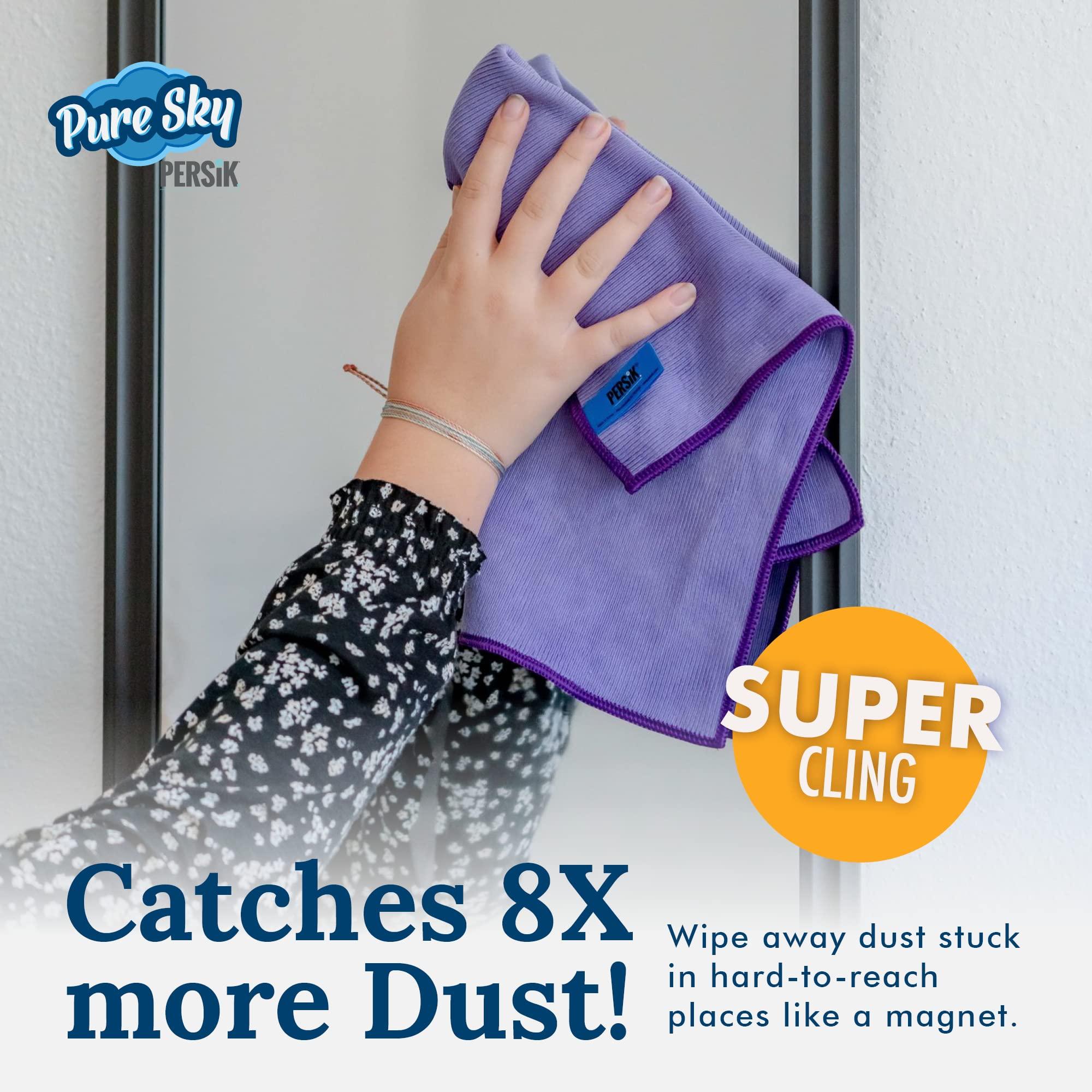 persik persik Pure-Sky Ultra-Microfiber Cleaning Cloth Streak Free - JUST ADD Water No Detergents Needed - Includes Window and Glass Cleaning Towel Pack of 2 + Eyeglasses Cleaning Cloth Pack of 2