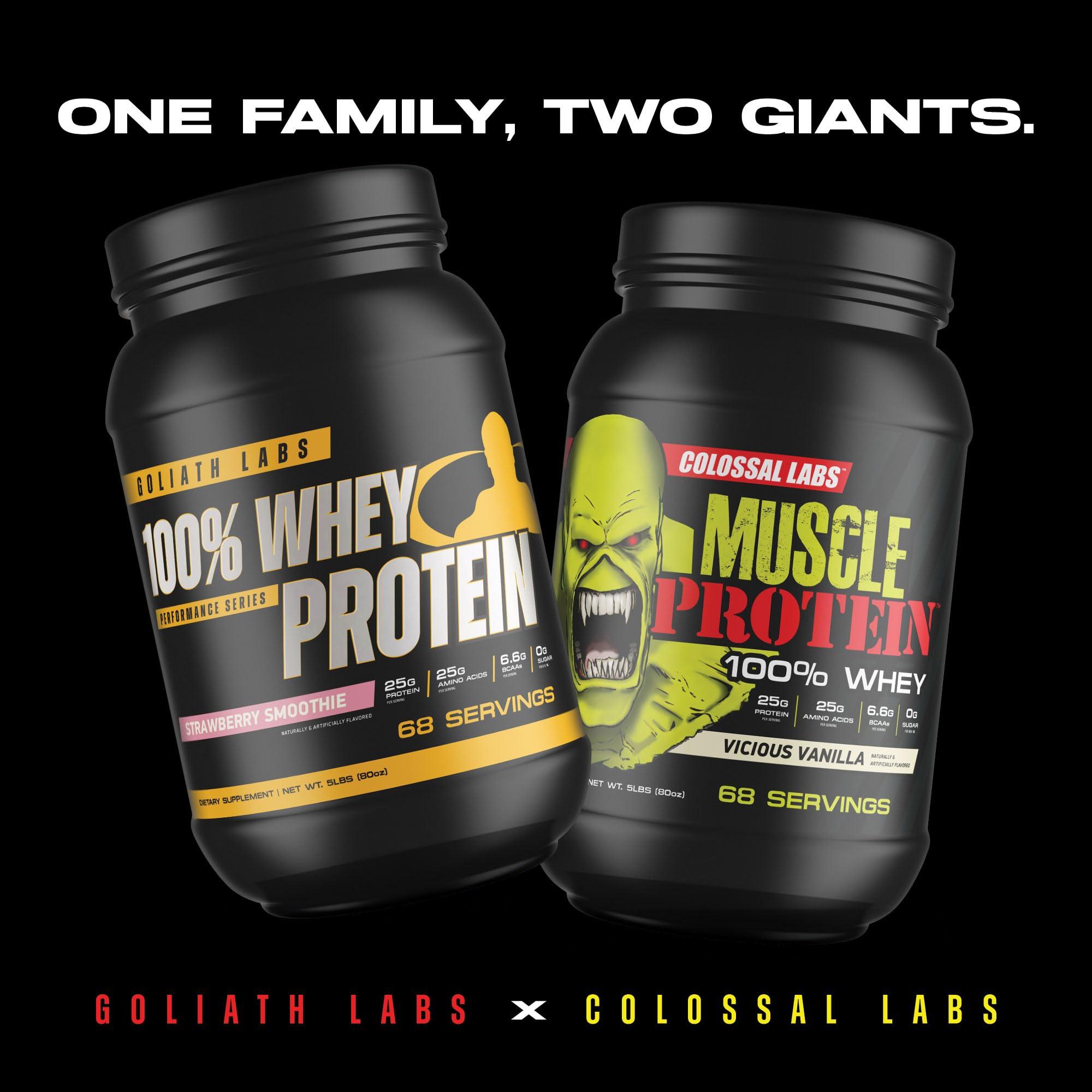 COLOSSAL LABS COLOSSAL LABS Muscle Whey Protein [5 lbs/Pack of 1]Chocolate Flavored Protein Powder, 25,000mg Amino Acids/Serving, Cold Filtered(Packaging May Vary)