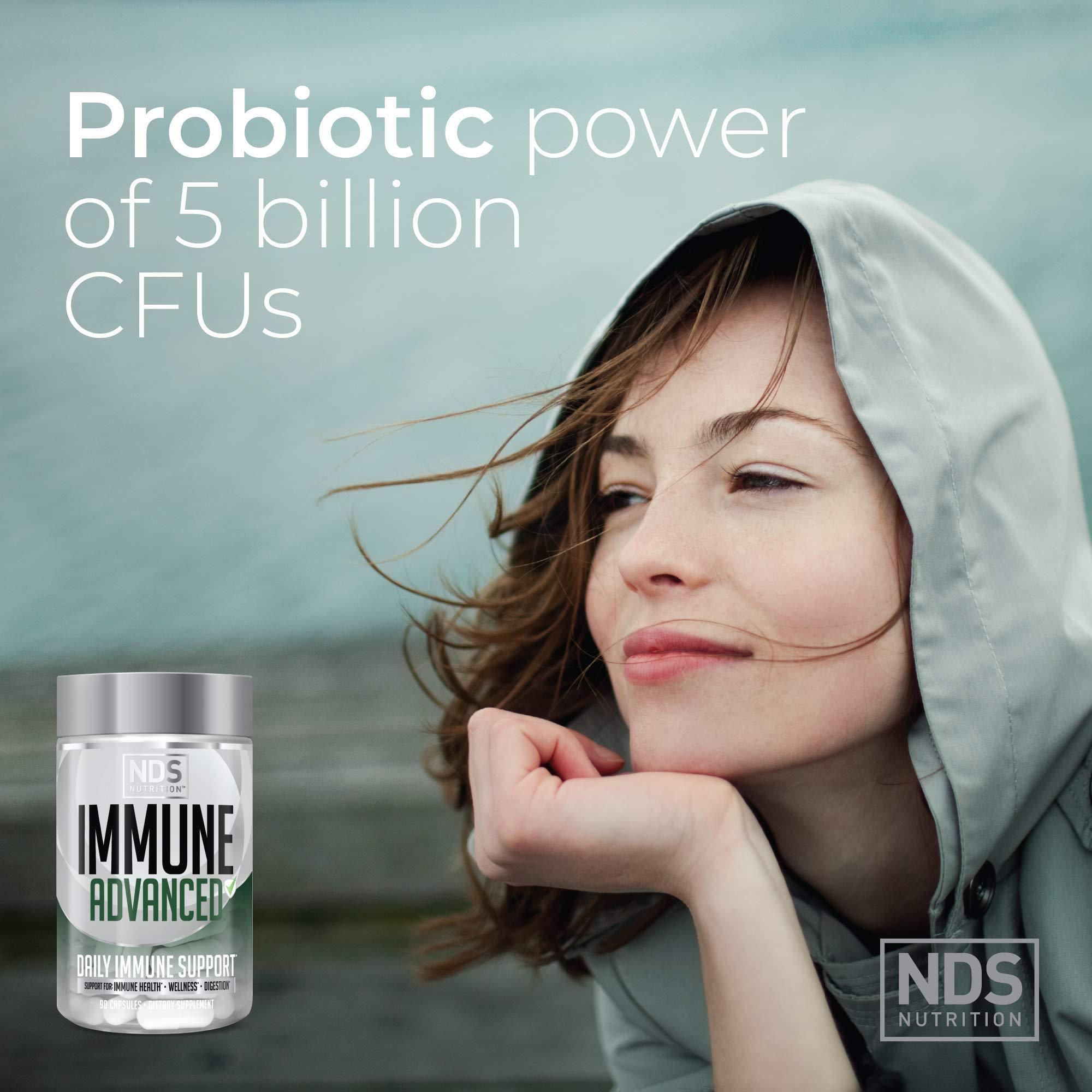 FitLife Brands NDS Nutrition Advanced Immune Booster – Comprehensive Immune Support Supplement for Adults with Elderberry, Vitamin C, Vitamin D, Zinc and 5 Billion CFU Probiotic - Herbal Immune Defense (90 Capsules)