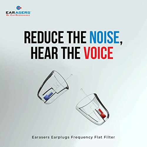 Earasers EARasers Noise Cancelling Earplugs - Reusable Noise Reduction Musicians Earplugs for Concerts, Djs – 19dB Peak Reduction