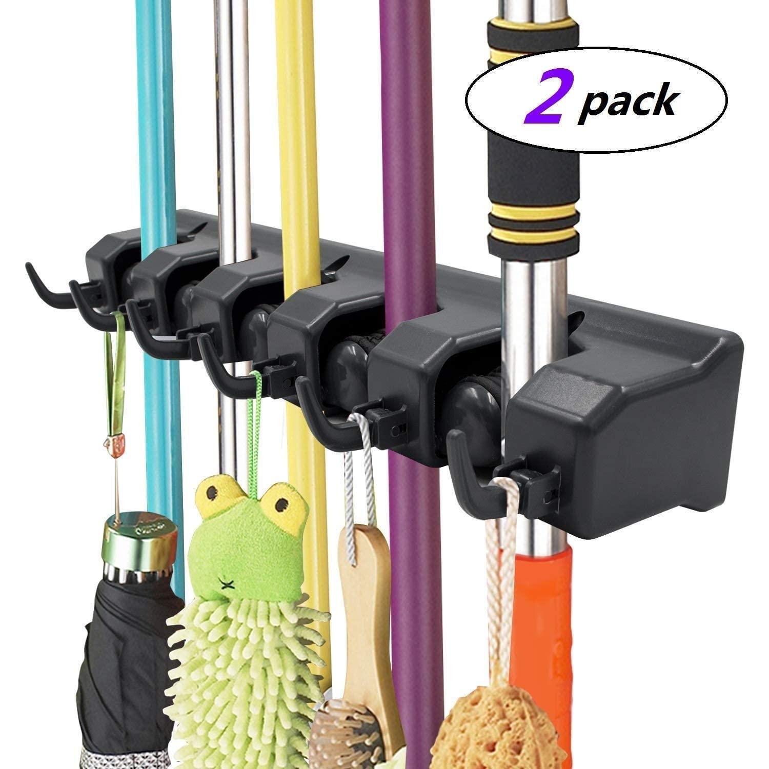 IMILLET IMILLET Mop and Broom Holder, Wall Mounted Organizer Mop and Broom Storage Tool Rack