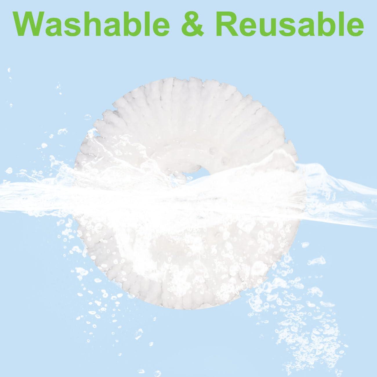 ANBOO Mop Head for Hurricane Spin Mop Microfiber Mop Head for 360°Spin Magic Mop Refills Round Standard Size Mop Pads 4 Packs