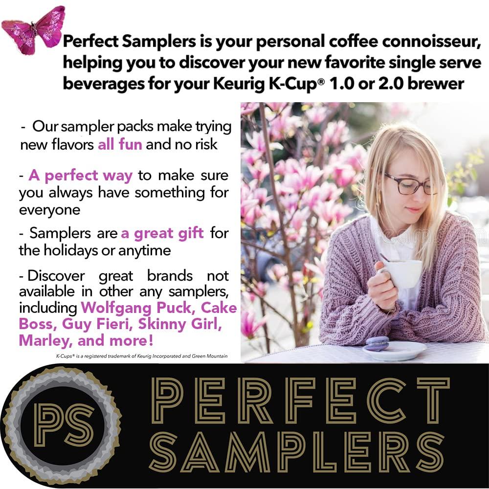 Perfect Samplers Perfect Samplers Extra Caffeine Extra Bold Coffee Single Serve Cups for Keurig K Cup Brewers 1.0 & 2.0 Variety Pack Sampler (50Count)