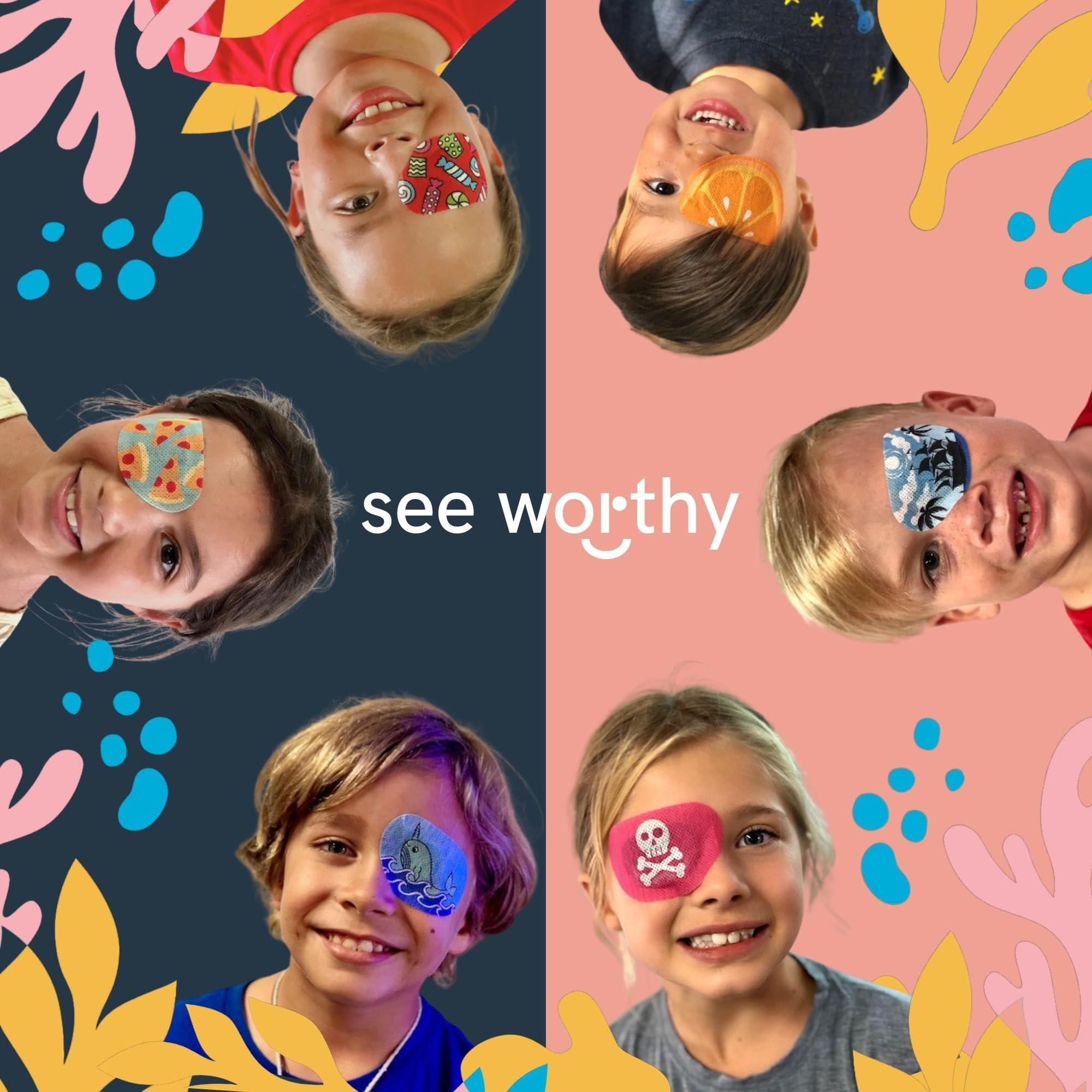 See Worthy See Worthy Nature Eye Patches - Innovative Design, Smart Adhesive Technology - Breathable & Comfortable Eyepatch for Lazy Eye - Soft Eye Patches & Fun Designs (48 per Box)