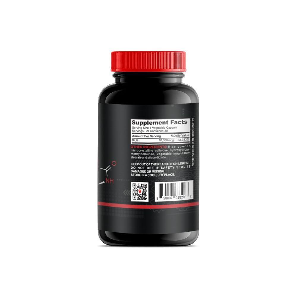 Beard Octane Beard Octane Biotin - Beard Hair Growth with Biotin 10,000mcg - 60-Day Supply - Healthy, Strong, Faster, Thick Beard Growth Vitamin Supplement - Made in The USA