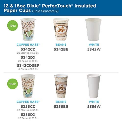 Georgia-Pacific Dixie PerfecTouch 12 Oz Insulated Paper Hot Coffee Cup by GP PRO (Georgia-Pacific), Coffee Haze, 5342DX, 500 Count (25 Cups Per Sleeve, 20 Sleeves Per Case)