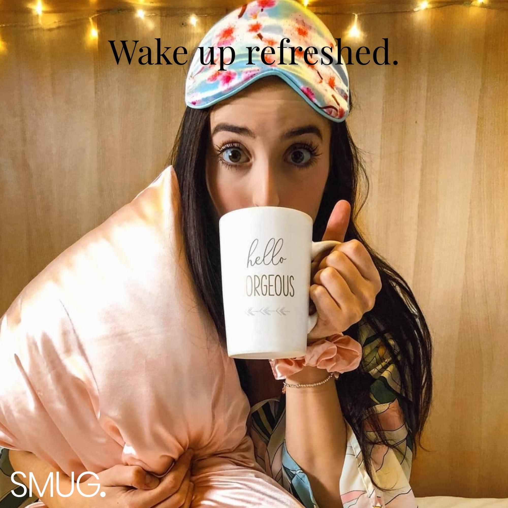 SMUG SMUG Satin Sleep Mask & Eye Mask | Travel Sleep Masks for Women & Men | Soft Sleeping Eye Mask to Nourish Skin & Reduce Dark Circles | Eye Sleep Mask Shades to Block Out Light | Cherry Blossom