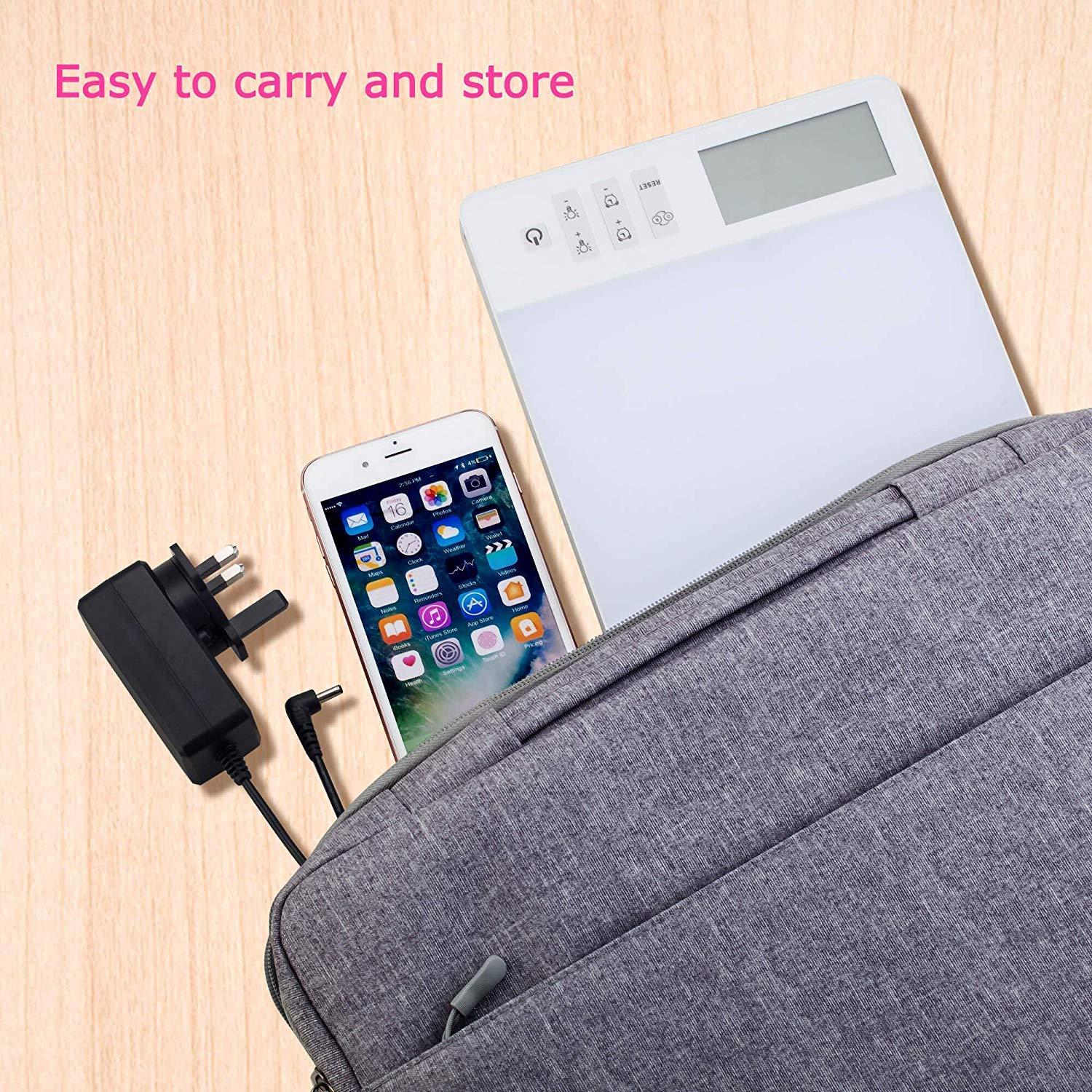 BAOMING BAOMING Light Therapy Lamp 10000 Lux Brightness-UV Free,Blue Lighting Improve sleep quality,Whit Lighting Imitation of sunlight,Display,4 Periods Timer Function,5 Levels Brightness Adjustment, 1-Pack