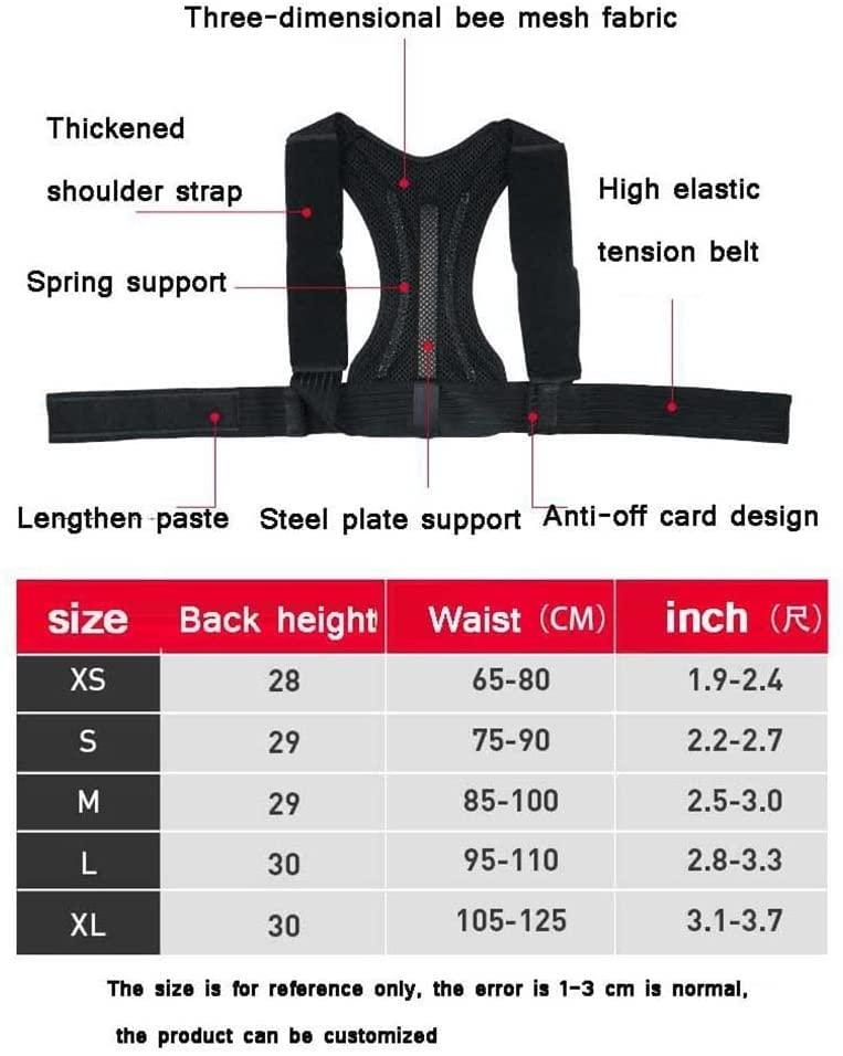 KANDUO KANDUO Posture Corrector-Back Brace for Men and Women- Fully Adjustable Straightener for Mid, Upper Spine Support- Neck, Shoulder, Clavicle and Back Pain Relief-Breathable (Color : Medium)