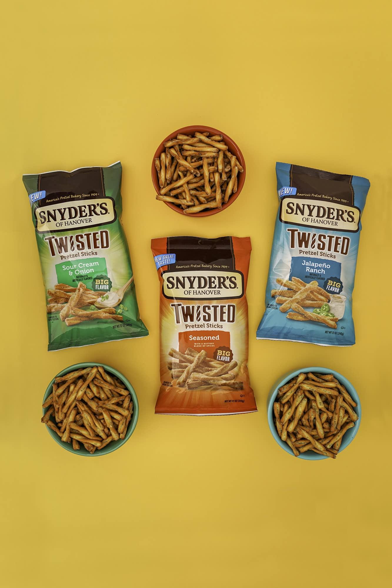 Snyder's Snyder\'s Sour Cream & Onion Twisted Pretzels 12oz (Bag of 4)