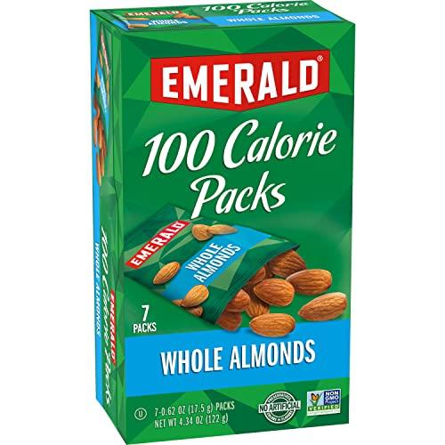 Emerald Emerald Nuts Whole Almonds 7ct (1-Pack), 100-Calorie Individual Packs, Kosher Certified, Non-GMO, Contains No Artificial Preservatives, Flavors or Synthetic Colors
