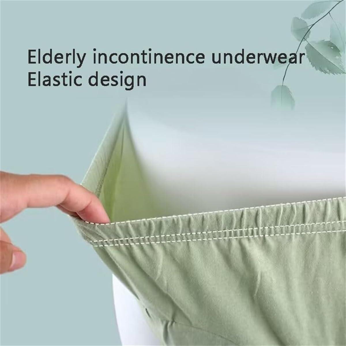 SXLINGDO Washable Incontinence Underwear for Men Heavy Leakage, Loose Cotton Reusable Leakproof Adult Cloth Diapers for Elderly (3X_l,Black)