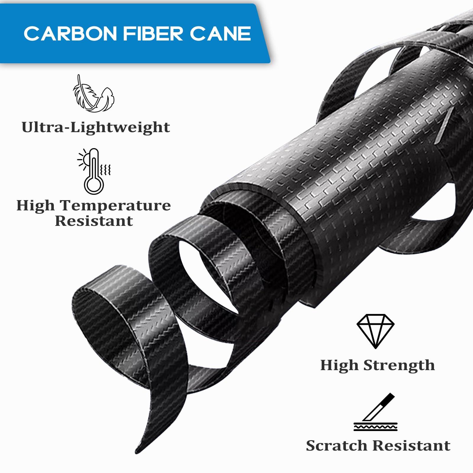 ZeptX ZeptX Folding Walking Quad Cane for Men and Women,Collapsible Ultra Lightweight Sturdy Height Adjustable Nonslip Rubber Tips Walking Canes,Collapsible Walking Sticks for Seniors & Adults [Black]