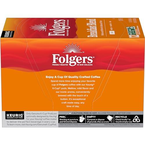FOLGERS K CUPS Folgers Breakfast Blend Mild Roast Coffee, 12 Keurig K-Cup Pods
