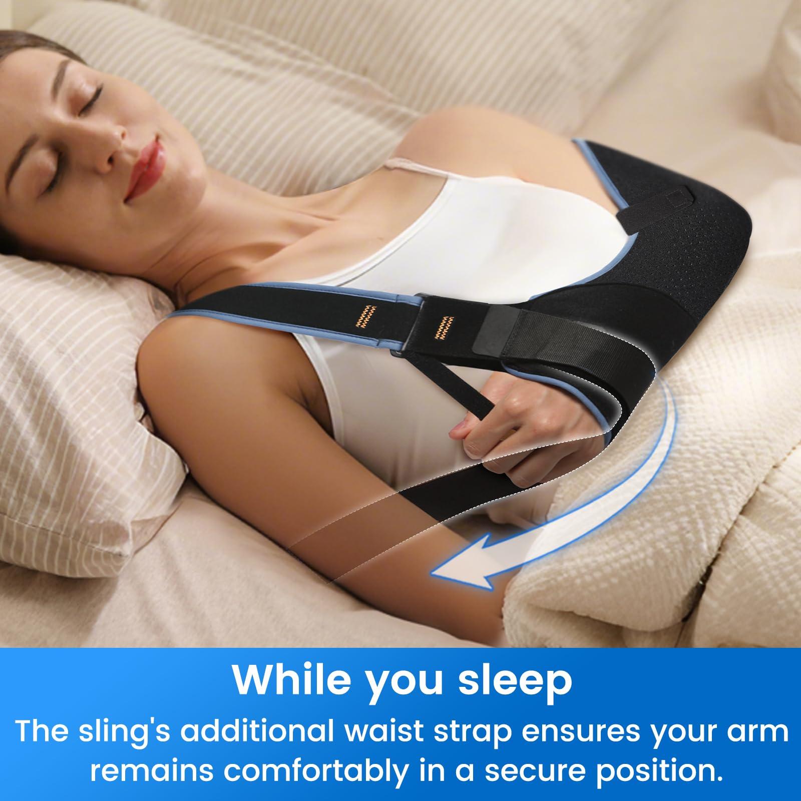 Velpeau Velpeau Arm Sling Shoulder Immobilizer for Women and Men, fit Left or Right Arm - Rotator Cuff Support Brace -Medical Sling for Shoulder, Clavicle, Elbow Injury (Comfort type, M: Bust 29.5-33.5)