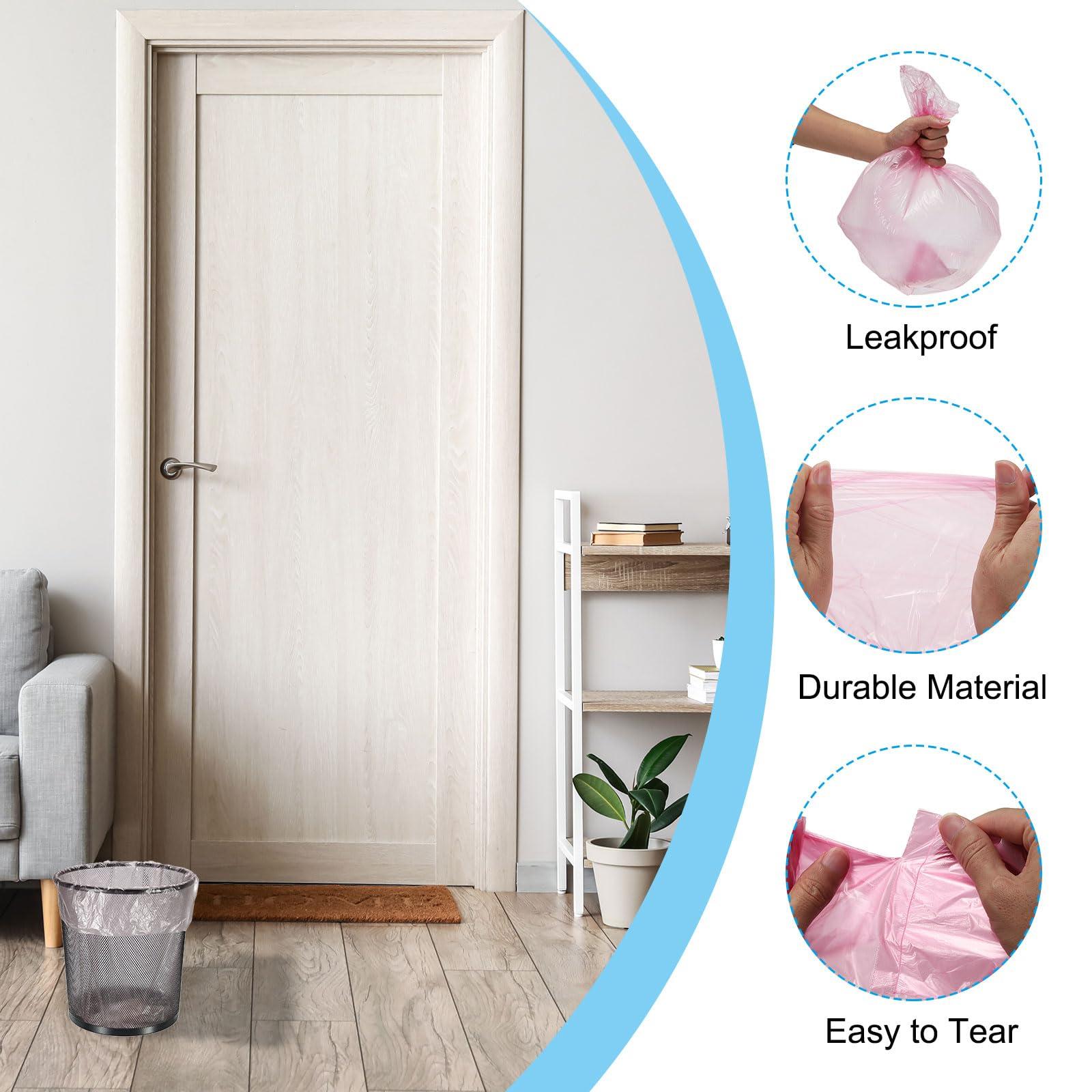 PATIKIL PATIKIL 4 Gallon Trash Bags, 5 Rolls / 100 Counts Thicken Rubbish Bags Portable Small Garbage Bags for Office Bedroom Kitchen, White