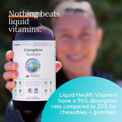 LIQUIDHEALTH LIQUIDHEALTH 32 Oz Liquid Multivitamin for Adult Men & Women - Complete Multiple, Natural Immune Support, Non-GMO, Vegan, Gluten Free, Sugar Free, Minerals, Prebiotic Fiber Vitamins Supplement