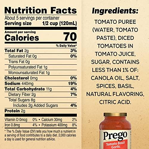 Prego Prego Italian Tomato Sauce with Basil & Garlic, 24 oz Jar