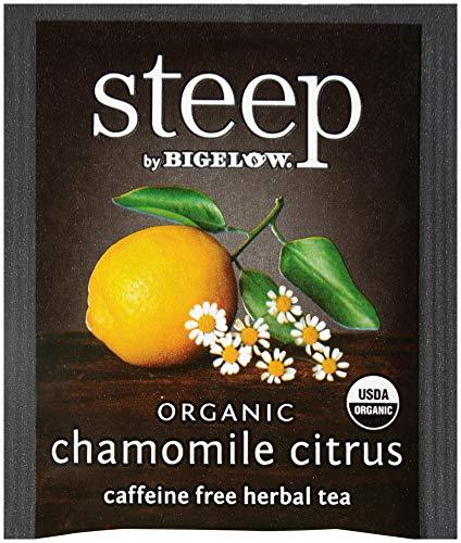 Bigelow Tea steep Organic Chamomile Citrus Herbal 20 Count Box, Certified Organic, Gluten-Free, Kosher Tea in Foil-Wrapped Bags