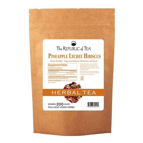 The Republic of Tea The Republic of Tea Hibiscus Pineapple Lychee Full-Leaf Tea, 1 Pound/200 Cups