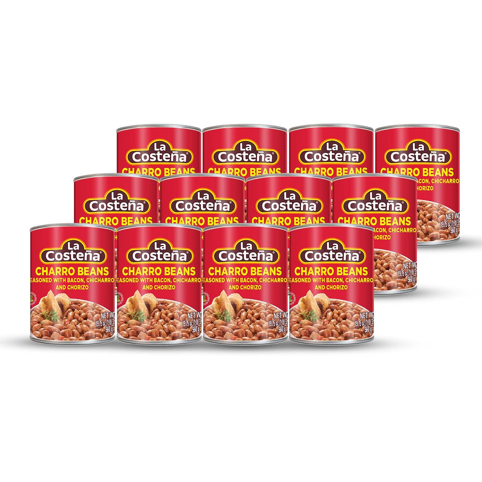 La Costeña La Costea Whole Charro Beans Pinto Beans 19.75 oz (12-Pack)