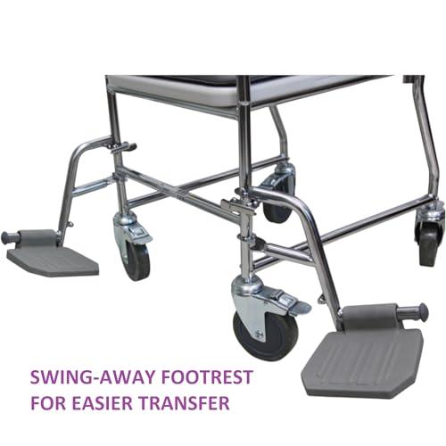 Aidapt Aidapt Linton Mobile Commode with Footrest (Eligible for VAT Relief in The UK)