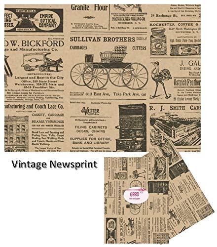 GBBD Old Newsprint Tissue Paper - with Vintage Designs for Gift Wrapping 24 Decorative Sheets 20" X 30" (Newspaper)