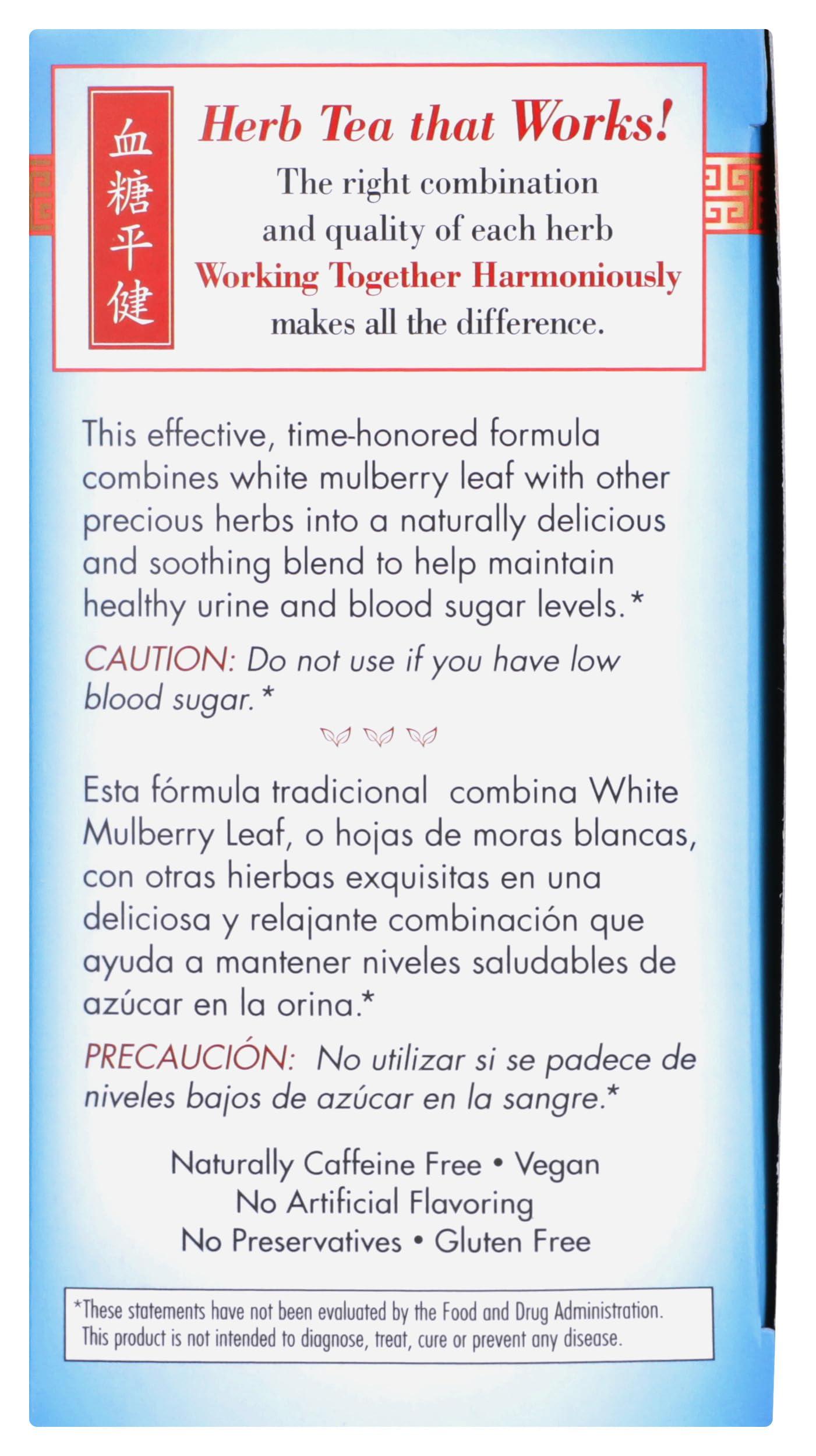 Bravo Tea Bravo Tea Sugar Level Herbal Tea with White Mulberry, Naturally Caffeine Free, Vegan Friendly, Gluten Free & Non-GMO, 20 Tea Bags (Pack of 6)