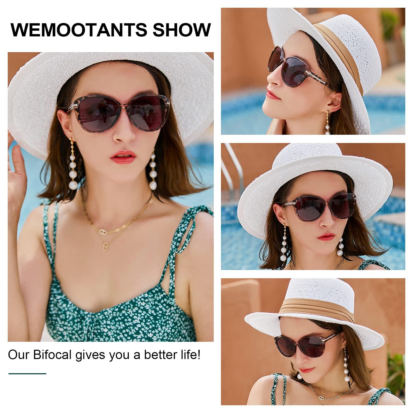 WEMOOTANTS WEMOOTANTS Stylish Bifocal Readers Sunglasses Women Sun Reading Glasses Outdoor UV Protection Blue Light Blocking 350 100 150 200 250 300 400 Tortoise
