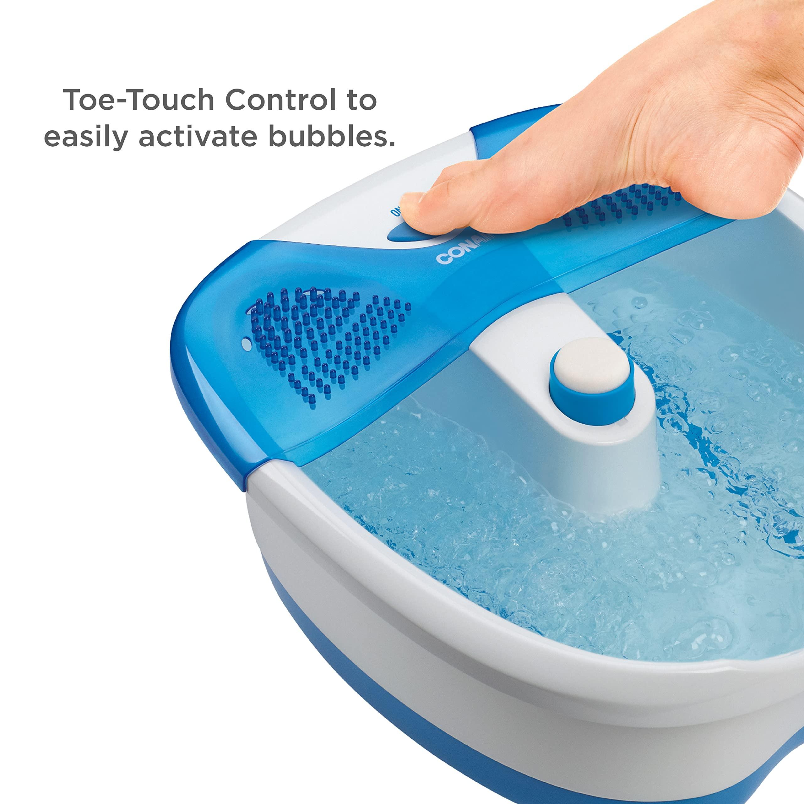 Conair Conair Foot Spa Bath with Extra Deep Soak Basin, Massaging Bubbles, Pumice Stone and Pinpoint Massage Attachments, Blue/White