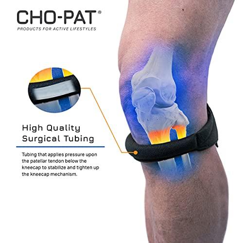 Cho-Pat Cho-Pat Original Knee Strap, Patella Support for Runner’s Knee, Jumper’s Knee, Osgood Schlatter’s, and Chondromalacia, Black, X-Large