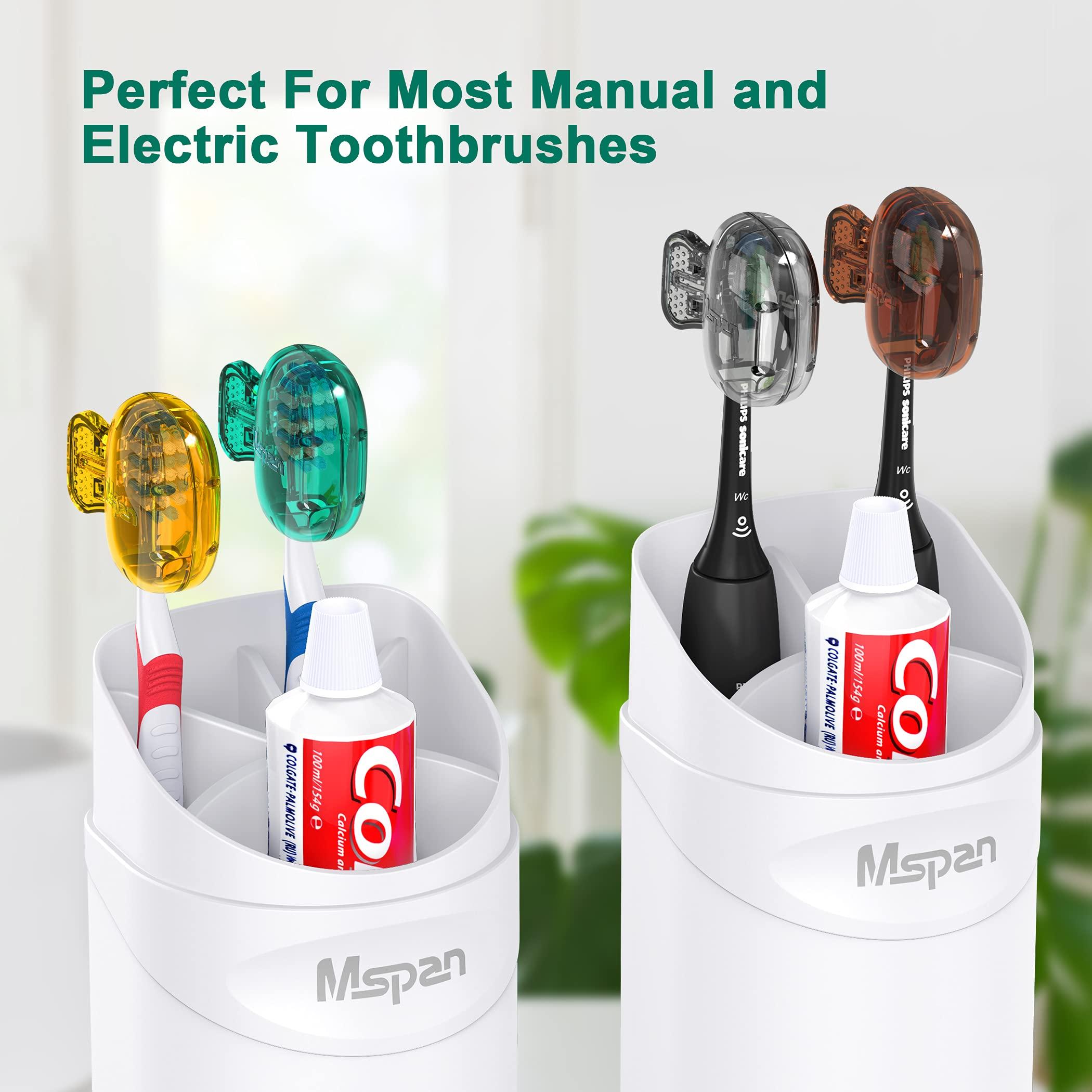 Mspan Mspan Toothbrush Protector Travel Cover: Brush Head Cap Cute Clip Case Bulk Guard - Oral Care Accessories Pod for Kids Adults