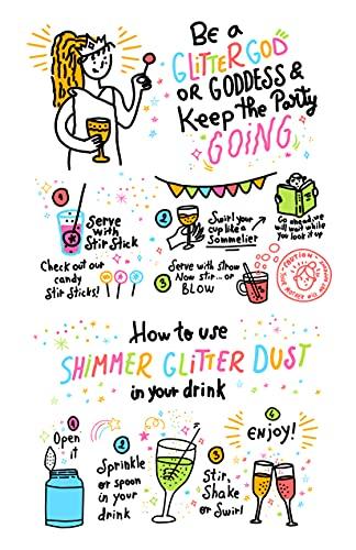 Signature Drink Lab Edible Glitter for Drinks • Shiny Glitter, Shimmer Beverage Dust for Cocktails, Beer, Wine and More - Color Series Black - 3 gram Shaker