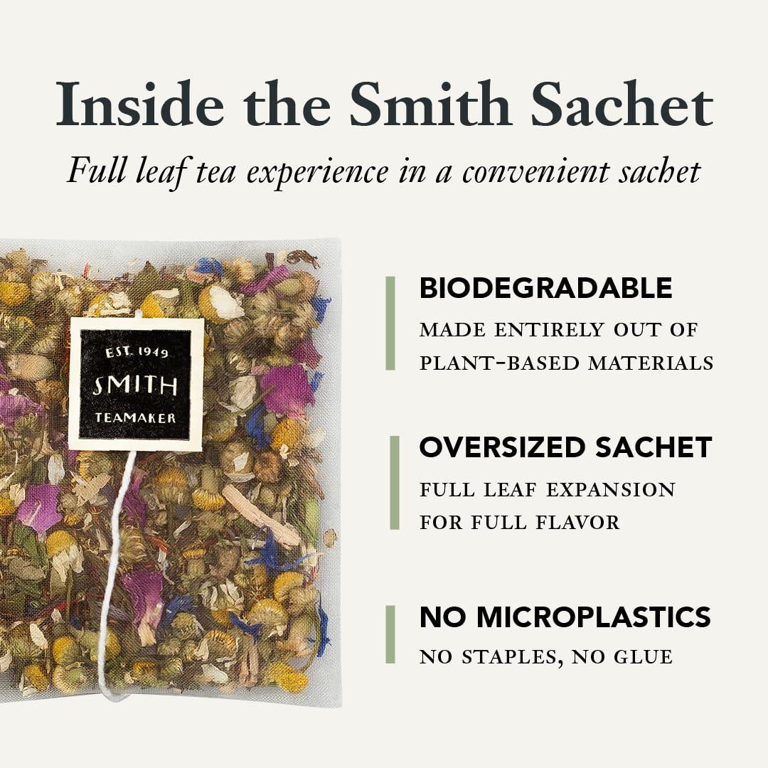 STEVEN SMITH TEAMAKER Smith Teamaker | Jasmine Silver Tip No. 96 | Caffeinated Green Tea with Jasmine Blossoms | Scented Full Leaf Green Tea (15 Sachets, 1.3oz each)