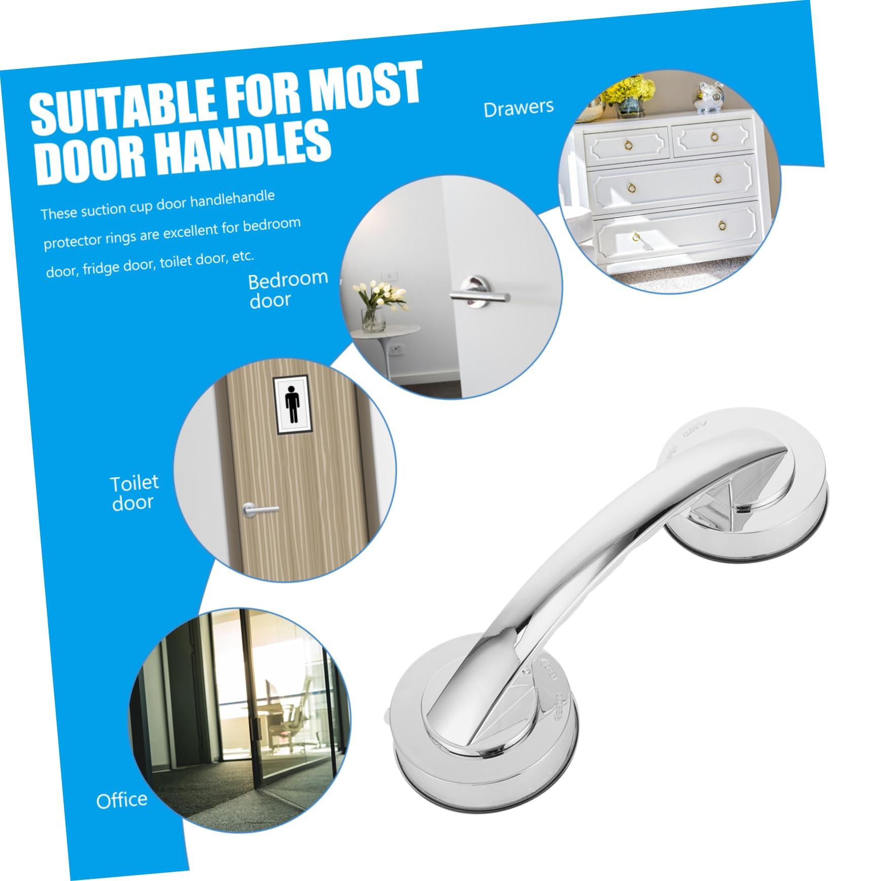 Mobestech Mobestech Armrest Tap Handle Shower Suction Handle Bathroom Suction Handle Handles Suction Shower Grab Bar Suction Cup Handle Suction Grab Bar for Bathroom Silver Plastic