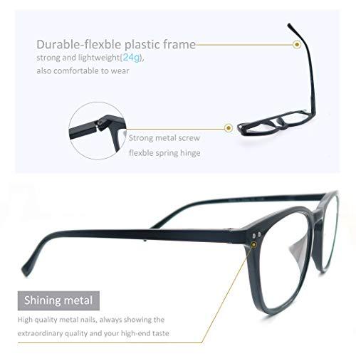 HAPJOYS HAPJOYS Reading Glasses Women Men Stylish Readers 4.0 Lightweight Frame Glasses for Reading 3 Pack Black/Tortoise/Clear