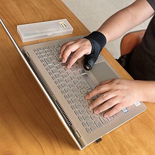 GenetGo Trigger Thumb Splint - Thumb Spica Support Brace Stabilizer for Pain, Sprains, Arthritis, Tendonitis (Right Hand or Left Hand) (Black)